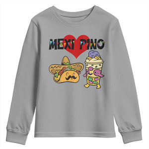 Mexican Filipino Food Lover Youth Sweatshirt Tacos Lover And Halo Halo TS12 Sport Gray Print Your Wear