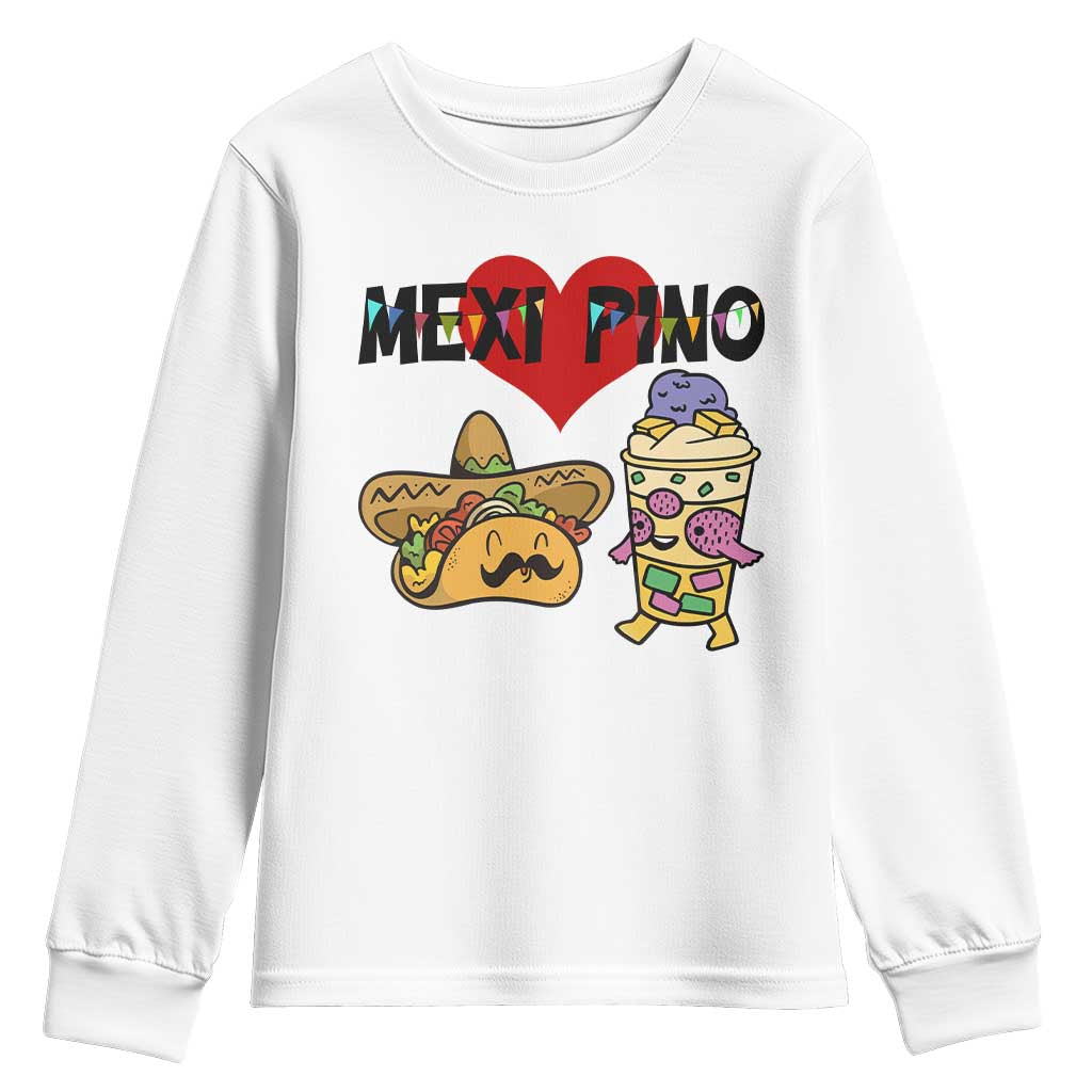 Mexican Filipino Food Lover Youth Sweatshirt Tacos Lover And Halo Halo TS12 White Print Your Wear