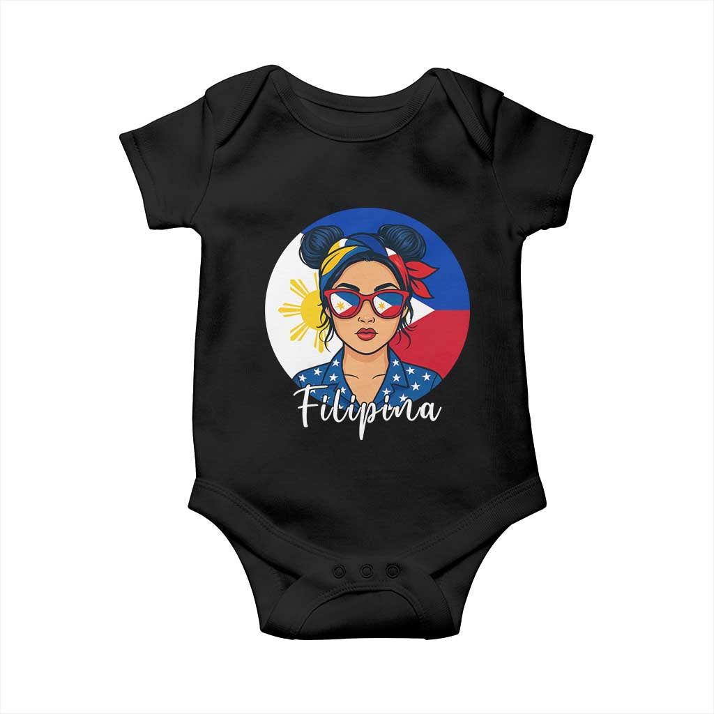 Philippines Girl Filipina Baby Onesie Flag Filipino Pride TS12 Black Print Your Wear