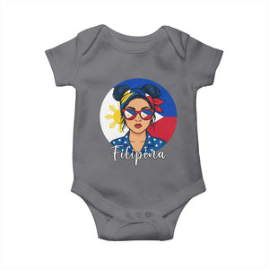 Philippines Girl Filipina Baby Onesie Flag Filipino Pride TS12 Charcoal Print Your Wear