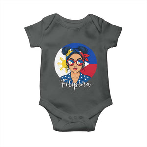 Philippines Girl Filipina Baby Onesie Flag Filipino Pride TS12 Dark Heather Print Your Wear