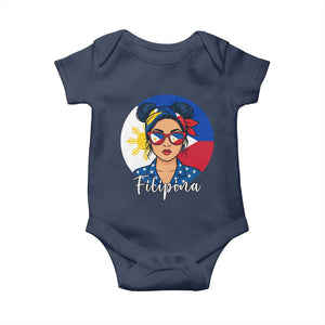 Philippines Girl Filipina Baby Onesie Flag Filipino Pride TS12 Navy Print Your Wear