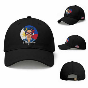 Philippines Girl Filipina Baseball Cap Flag Filipino Pride TS12 Baseball Cap Universal Fit Black Print Your Wear
