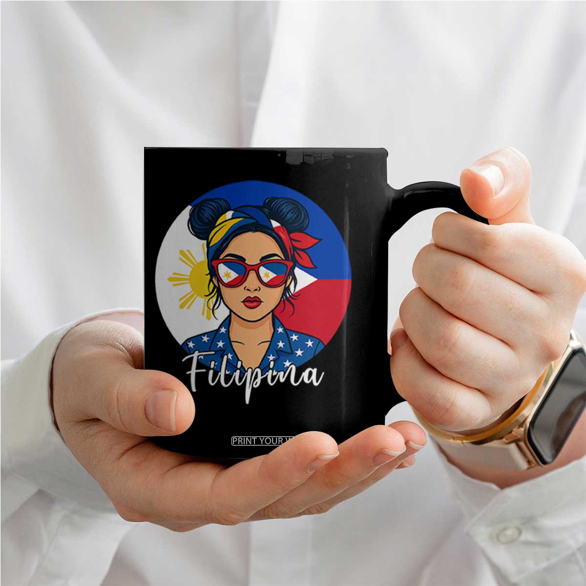 Philippines Girl Coffee Mug Filipina Philippines Flag Filipino Pride TS12 Print Your Wear