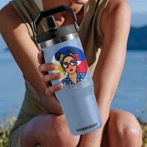 Philippines Girl Flip Straw Tumbler Filipina Philippines Flag Filipino Pride TS12 One Size: 30 oz Light Blue Print Your Wear