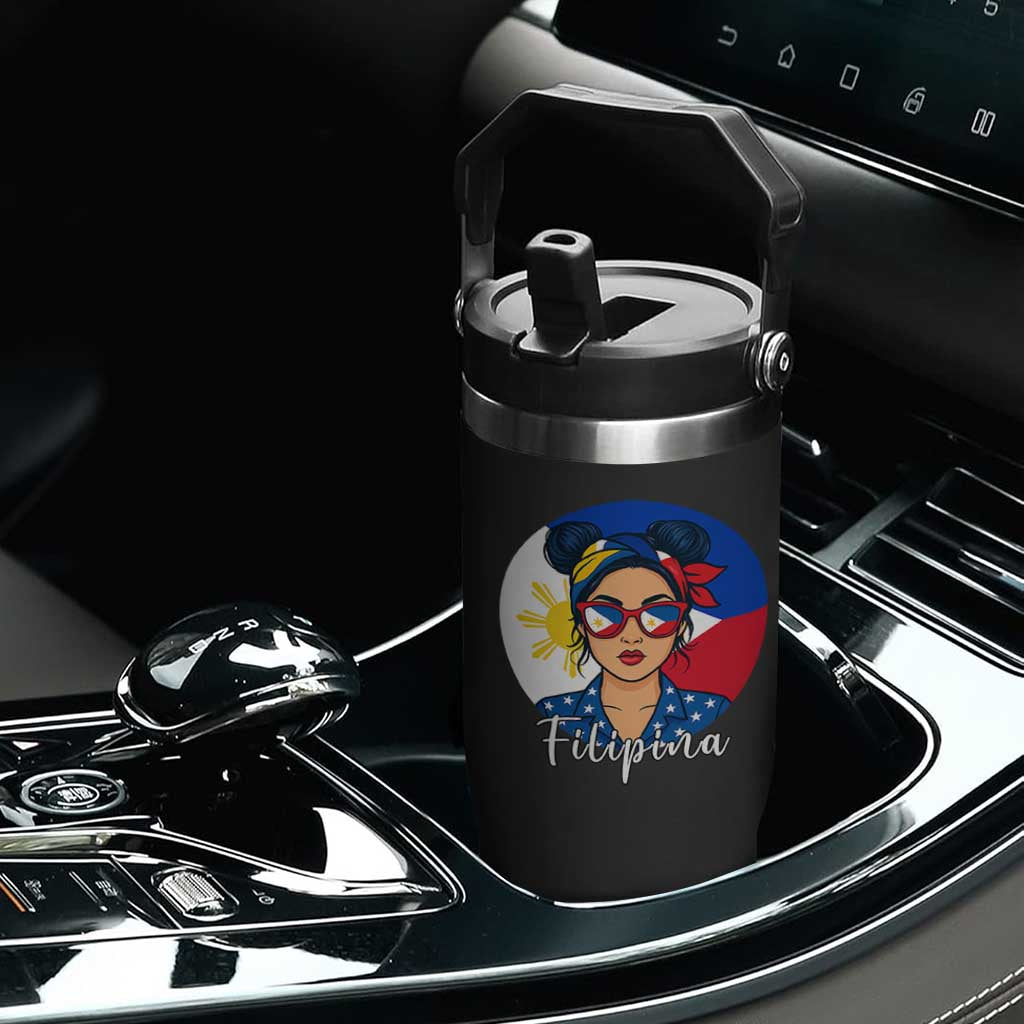 Philippines Girl Flip Straw Tumbler Filipina Philippines Flag Filipino Pride TS12 Print Your Wear