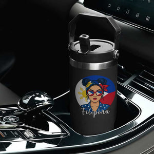 Philippines Girl Flip Straw Tumbler Filipina Philippines Flag Filipino Pride TS12 Print Your Wear