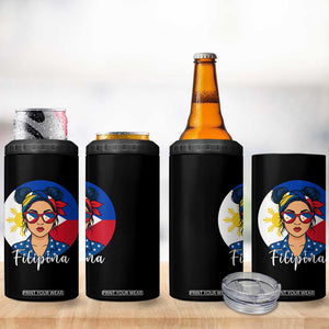Philippines Girl 4 in 1 Can Cooler Tumbler Filipina Philippines Flag Filipino Pride TS12 Print Your Wear