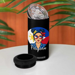 Philippines Girl 4 in 1 Can Cooler Tumbler Filipina Philippines Flag Filipino Pride TS12 Print Your Wear
