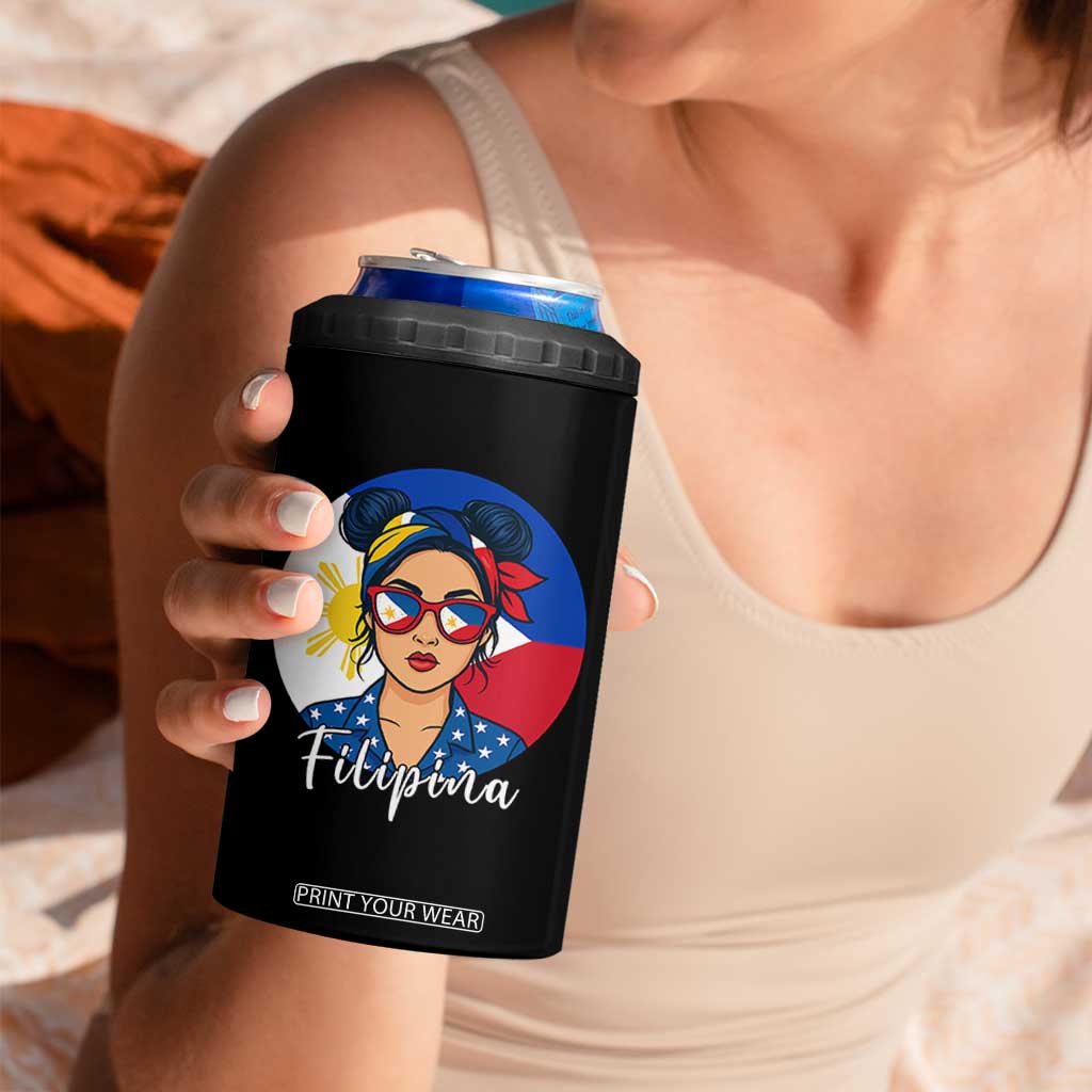 Philippines Girl 4 in 1 Can Cooler Tumbler Filipina Philippines Flag Filipino Pride TS12 Print Your Wear