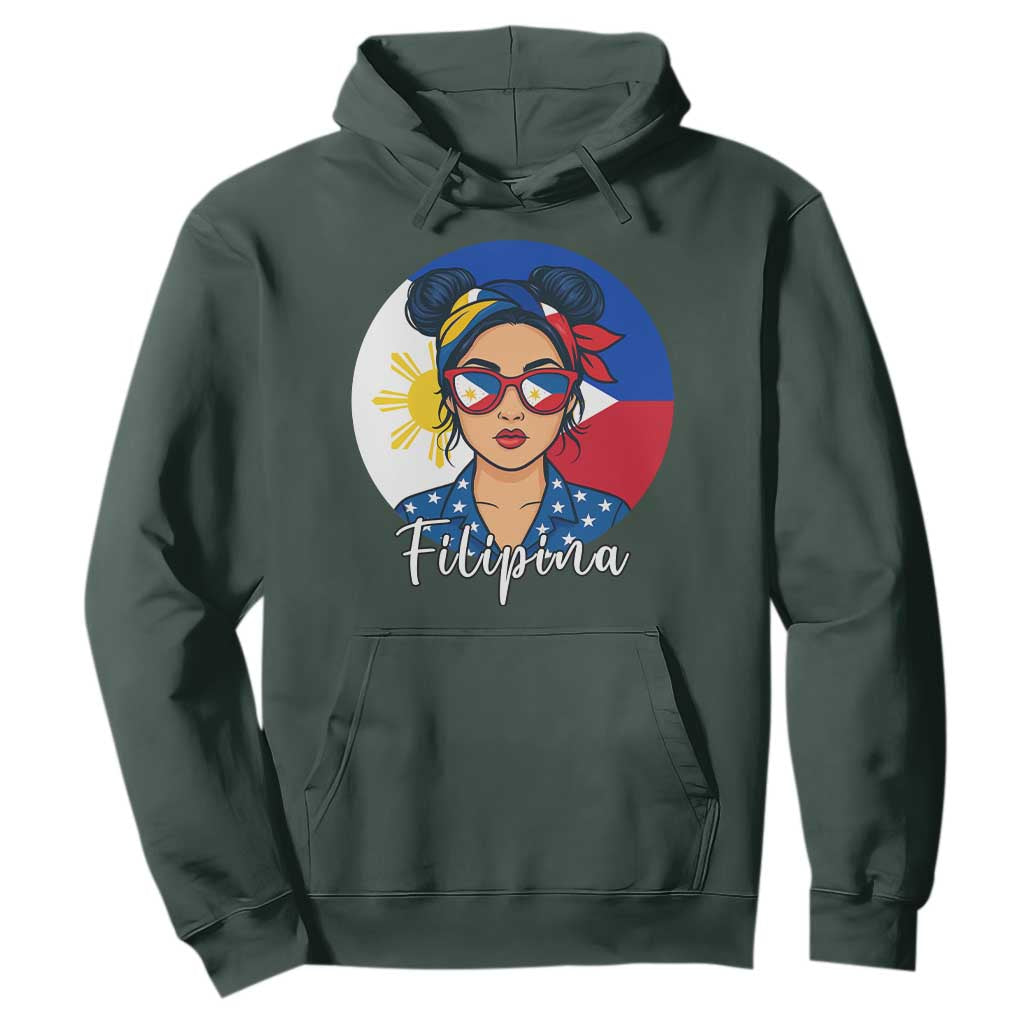 Philippines Girl Filipina Hoodie Flag Filipino Pride TS12 Dark Forest Green Print Your Wear