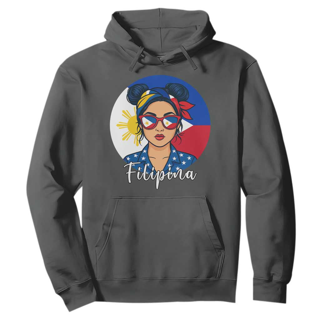 Philippines Girl Filipina Hoodie Flag Filipino Pride TS12 Dark Heather Print Your Wear