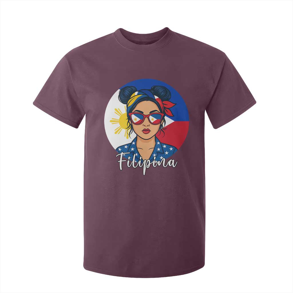 Philippines Girl Filipina T Shirt For Kid Flag Filipino Pride TS12 Maroon Print Your Wear