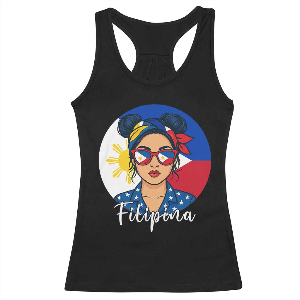 Philippines Girl Filipina Racerback Tank Top Flag Filipino Pride TS12 Black Print Your Wear