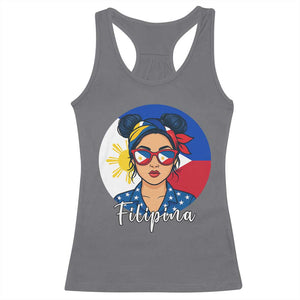 Philippines Girl Filipina Racerback Tank Top Flag Filipino Pride TS12 Charcoal Print Your Wear