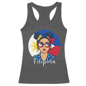 Philippines Girl Filipina Racerback Tank Top Flag Filipino Pride TS12 Dark Heather Print Your Wear