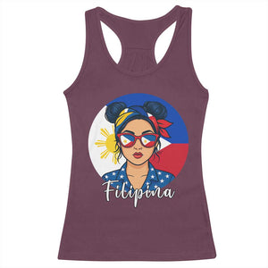 Philippines Girl Filipina Racerback Tank Top Flag Filipino Pride TS12 Maroon Print Your Wear