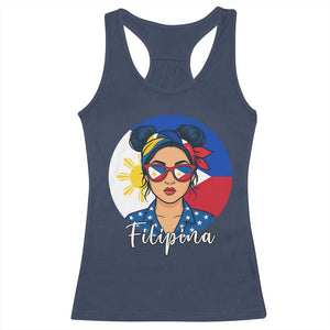Philippines Girl Filipina Racerback Tank Top Flag Filipino Pride TS12 Navy Print Your Wear