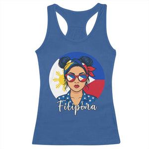 Philippines Girl Filipina Racerback Tank Top Flag Filipino Pride TS12 Royal Blue Print Your Wear