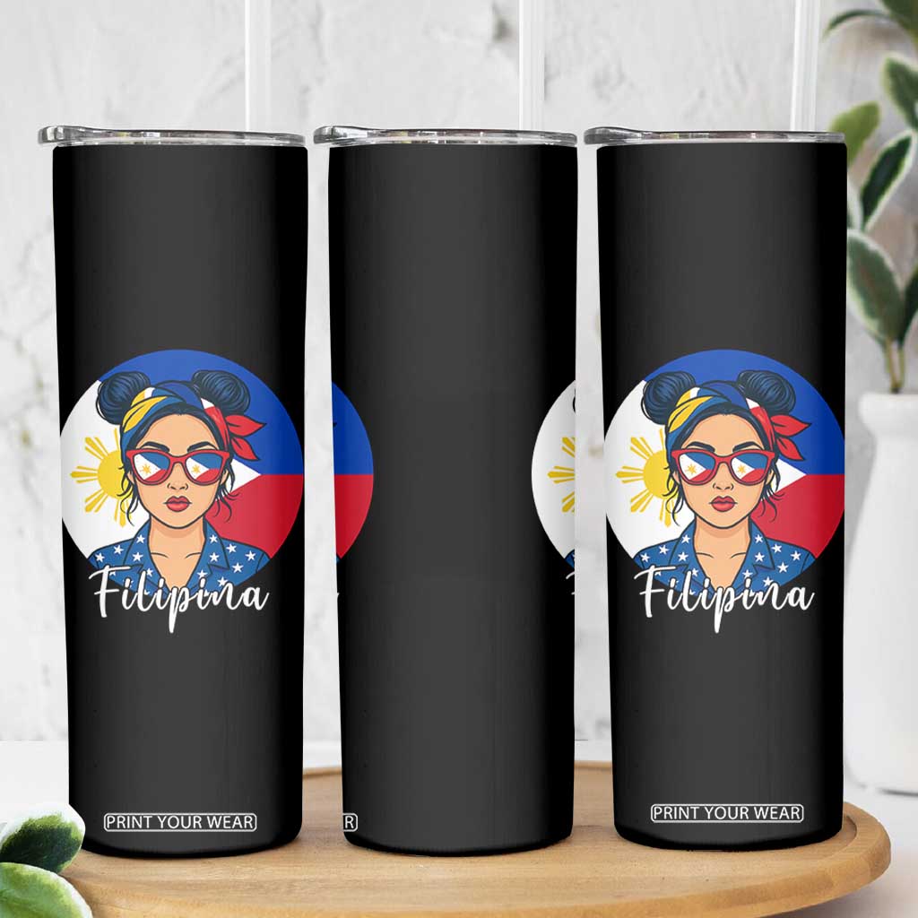 Philippines Girl Skinny Tumbler Filipina Philippines Flag Filipino Pride TS12 Print Your Wear