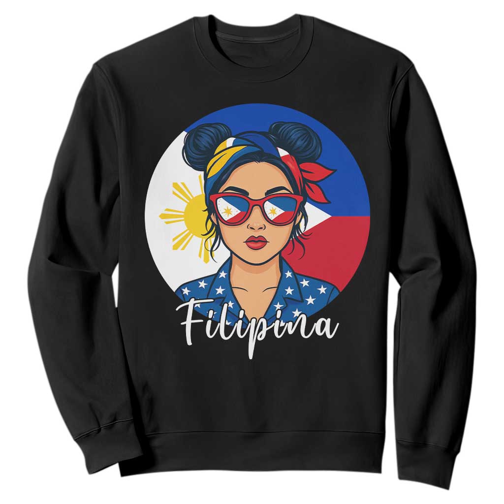 Philippines Girl Filipina Sweatshirt Flag Filipino Pride TS12 Black Print Your Wear
