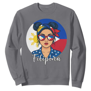 Philippines Girl Filipina Sweatshirt Flag Filipino Pride TS12 Charcoal Print Your Wear