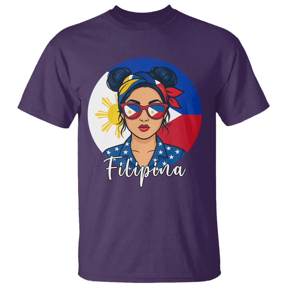 Philippines Girl Filipina T Shirt Flag Filipino Pride TS12 Purple Print Your Wear