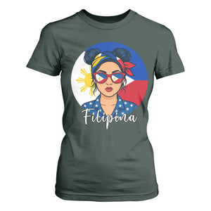 Philippines Girl Filipina T Shirt For Women Flag Filipino Pride TS12 Dark Forest Green Print Your Wear