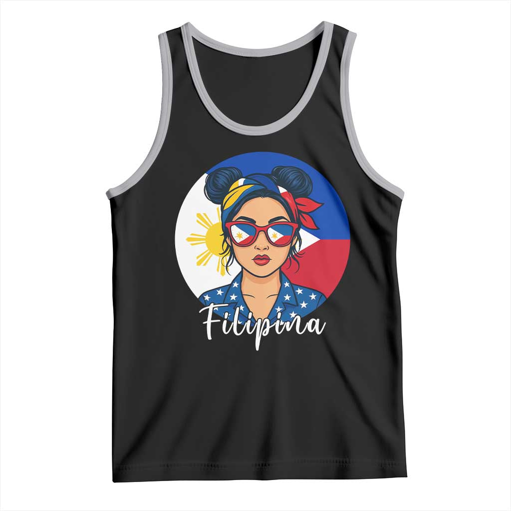 Philippines Girl Tank Top Filipina Philippines Flag Filipino Pride TS12 Black Athletic Heather Print Your Wear
