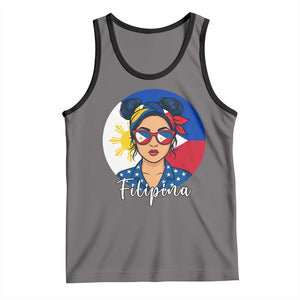 Philippines Girl Tank Top Filipina Philippines Flag Filipino Pride TS12 Deep Heather Black Print Your Wear
