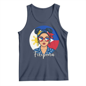 Philippines Girl Tank Top Filipina Philippines Flag Filipino Pride TS12 Navy Print Your Wear