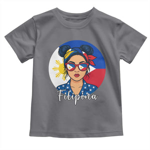Philippines Girl Filipina Toddler T Shirt Flag Filipino Pride TS12 Charcoal Print Your Wear