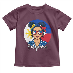 Philippines Girl Filipina Toddler T Shirt Flag Filipino Pride TS12 Maroon Print Your Wear