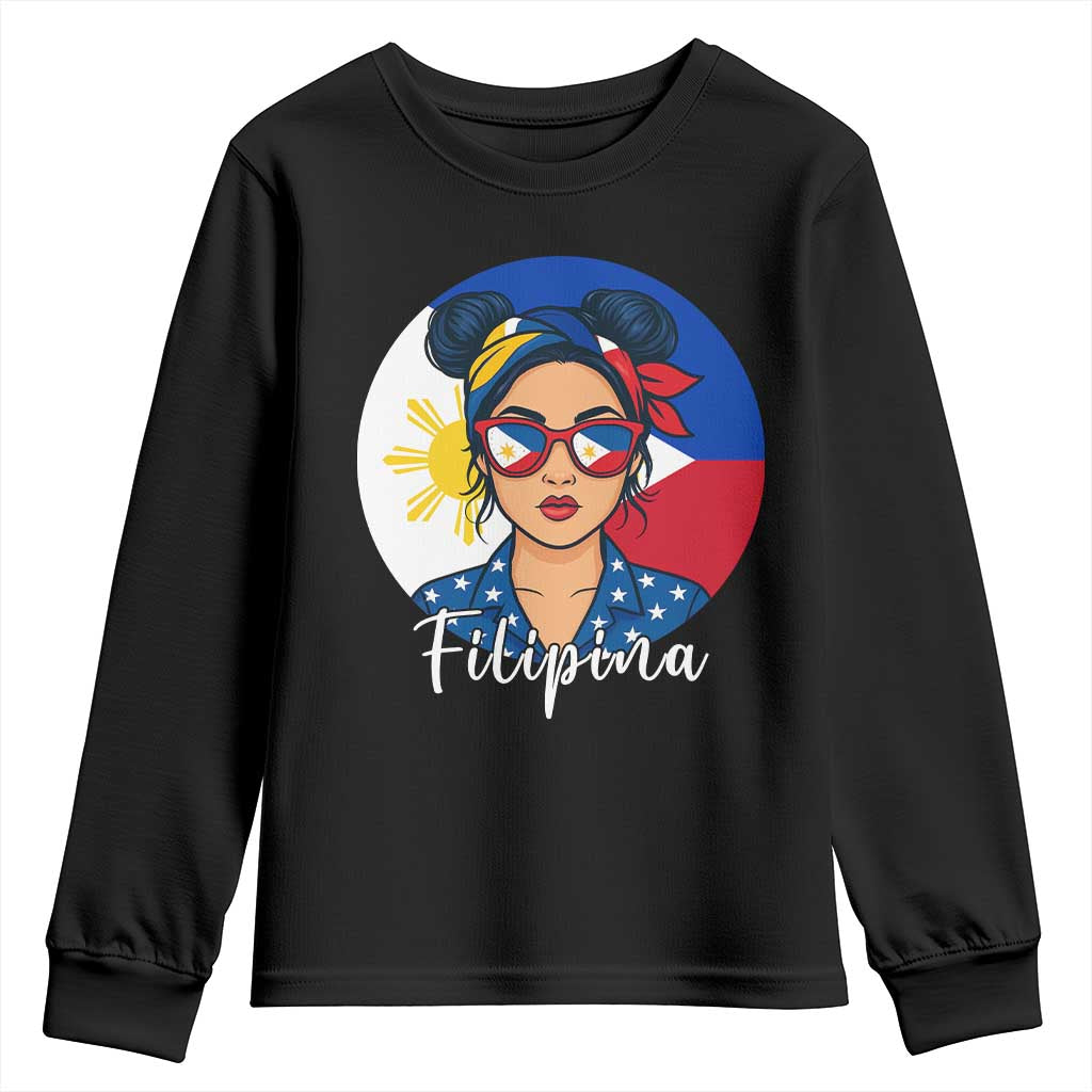 Philippines Girl Filipina Youth Sweatshirt Flag Filipino Pride TS12 Black Print Your Wear