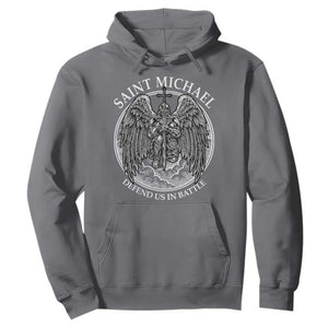 Saint Michael The Archangel Hoodie Defend Us In Battle Christian Faith TS12 Charcoal Print Your Wear