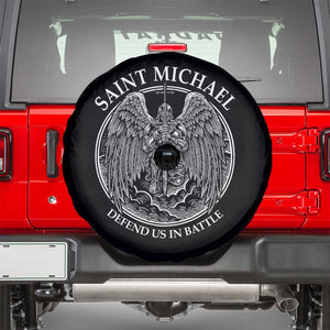Saint Michael The Archangel Spare Tire Cover Defend Us In Battle Christian Faith TS12 Black Print Your Wear