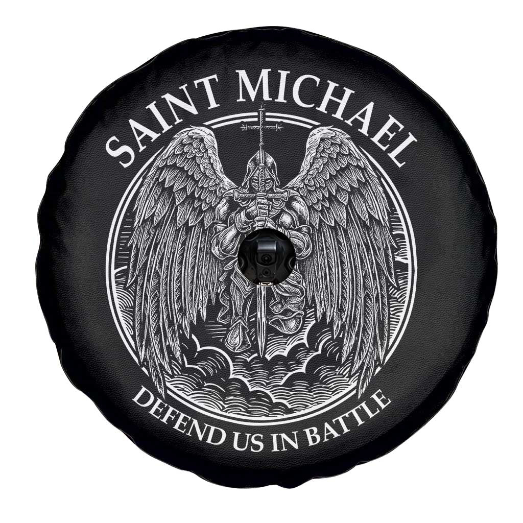Saint Michael The Archangel Spare Tire Cover Defend Us In Battle Christian Faith TS12 Print Your Wear