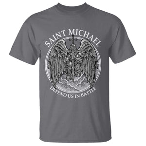 Saint Michael The Archangel T Shirt Defend Us In Battle Christian Faith TS12 Charcoal Print Your Wear