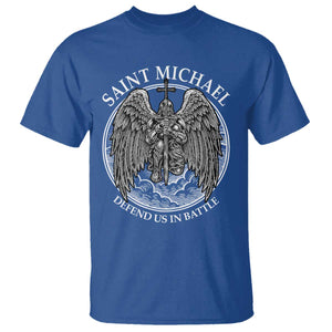 Saint Michael The Archangel T Shirt Defend Us In Battle Christian Faith TS12 Royal Blue Print Your Wear
