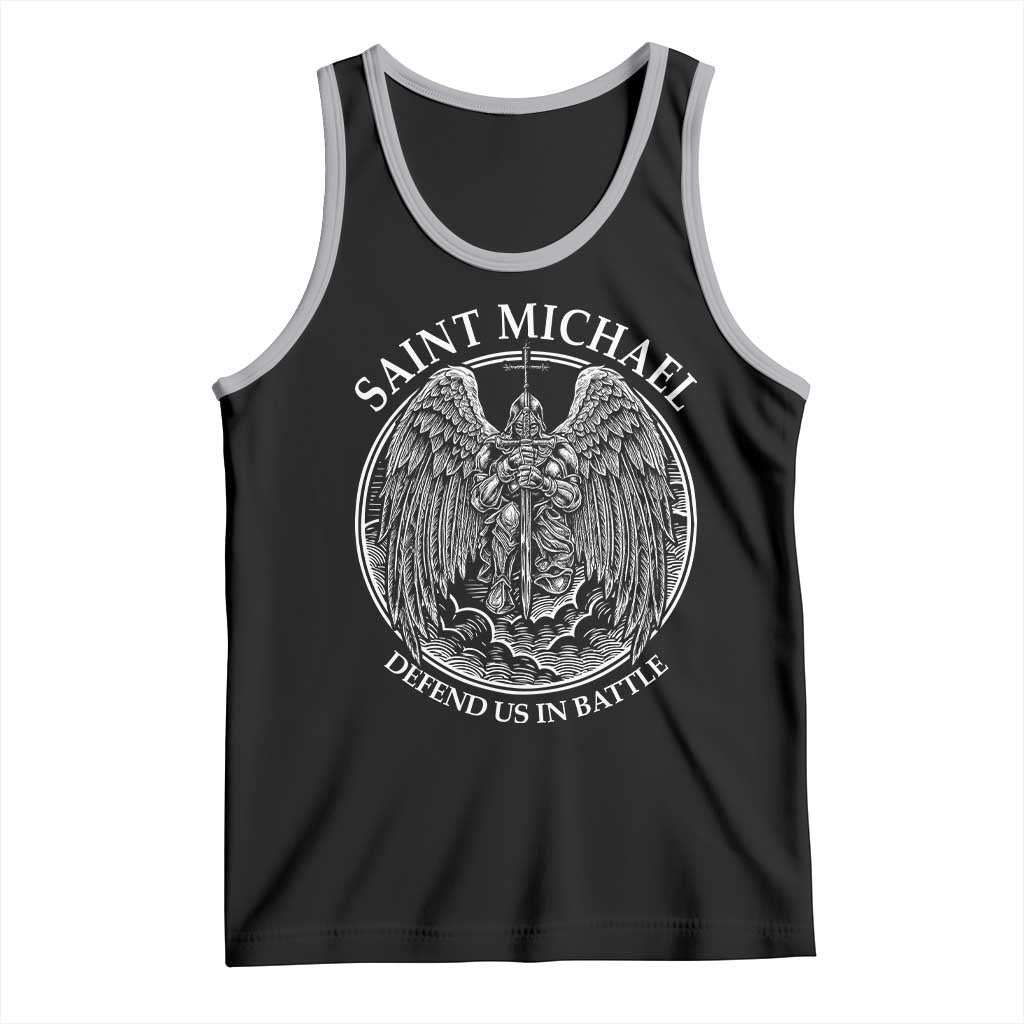 Saint Michael The Archangel Tank Top Defend Us In Battle Christian Faith TS12 Black Athletic Heather Print Your Wear
