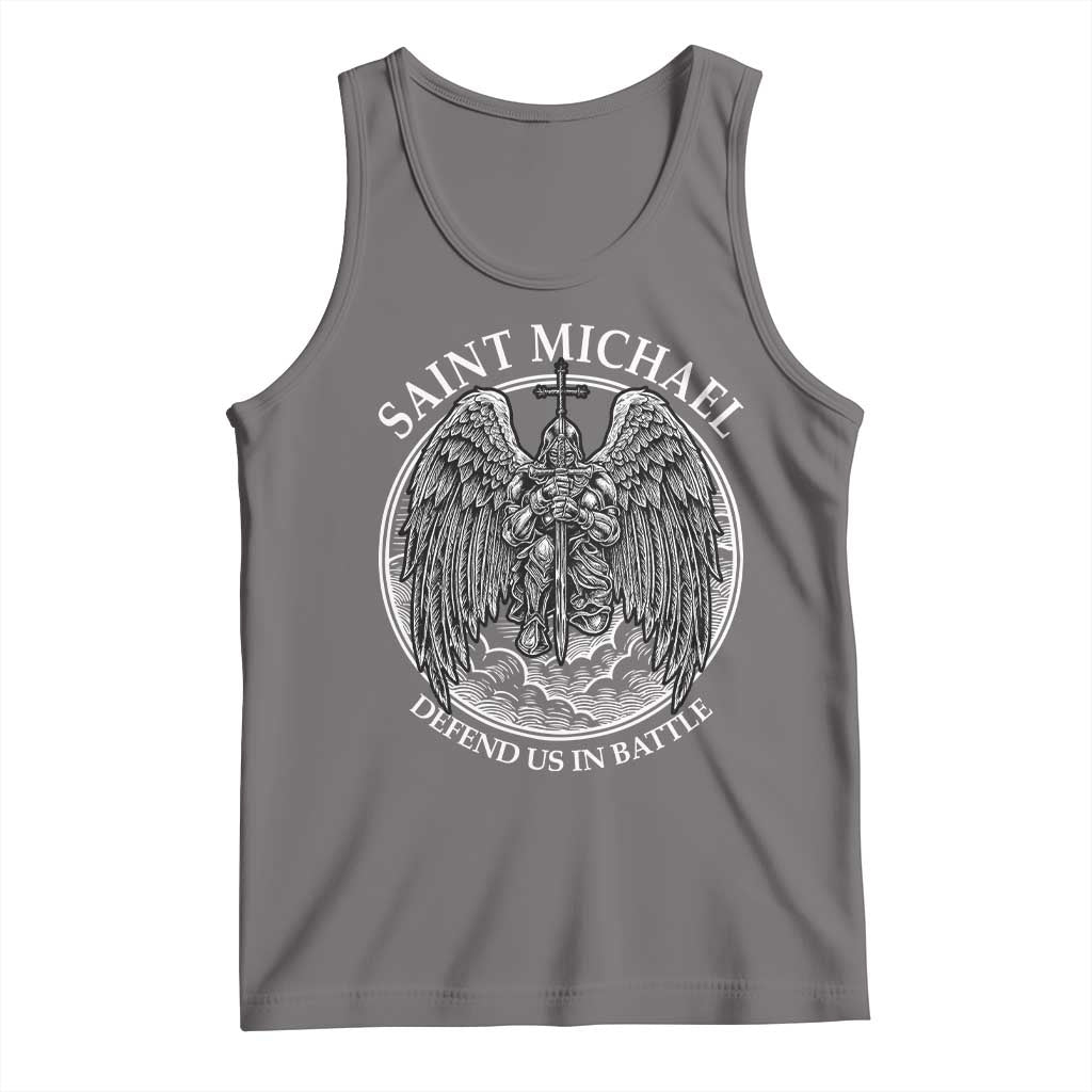 Saint Michael The Archangel Tank Top Defend Us In Battle Christian Faith TS12 Deep Heather Print Your Wear