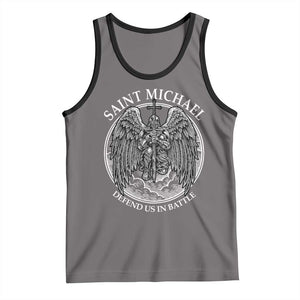 Saint Michael The Archangel Tank Top Defend Us In Battle Christian Faith TS12 Deep Heather Black Print Your Wear