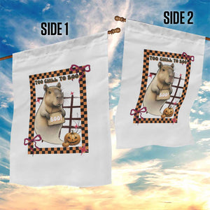Halloween Capybara Garden Flag Funny Too Chill To Boo TS12 Print Your Wear