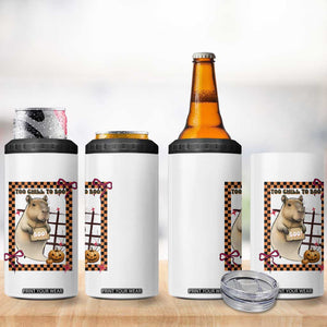 Halloween Capybara 4 in 1 Can Cooler Tumbler Funny Too Chill To Boo TS12 Print Your Wear