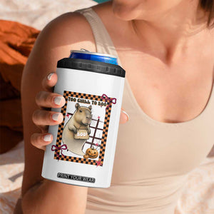 Halloween Capybara 4 in 1 Can Cooler Tumbler Funny Too Chill To Boo TS12 Print Your Wear