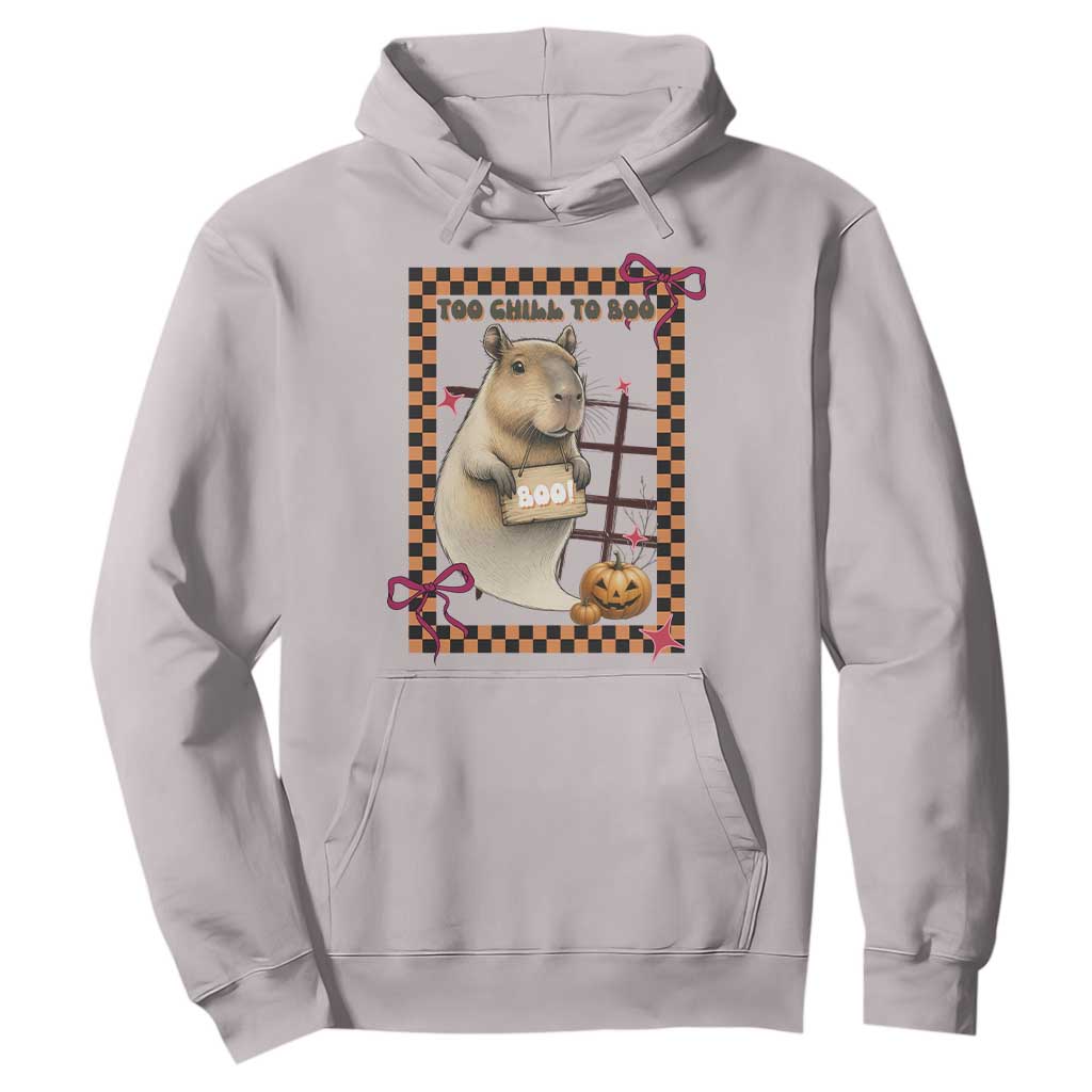 Halloween Capybara Hoodie Funny Too Chill To Boo TS12 Ice Gray Print Your Wear