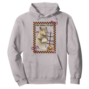 Halloween Capybara Hoodie Funny Too Chill To Boo TS12 Ice Gray Print Your Wear