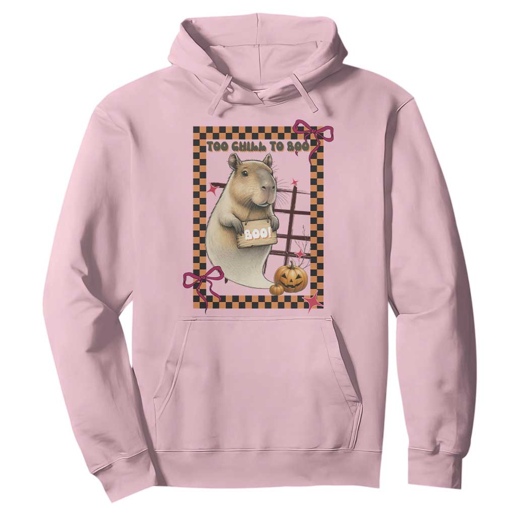 Halloween Capybara Hoodie Funny Too Chill To Boo TS12 Light Pink Print Your Wear