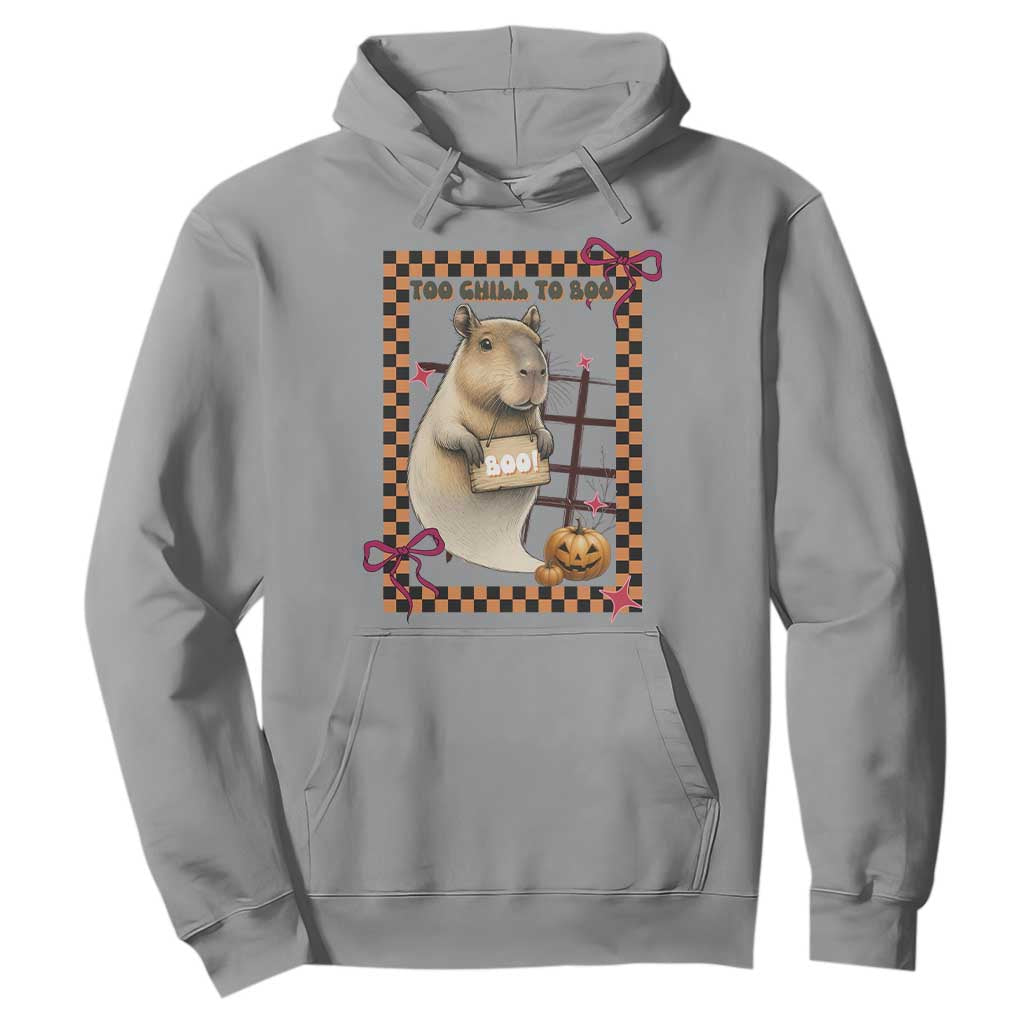Halloween Capybara Hoodie Funny Too Chill To Boo TS12 Sport Gray Print Your Wear