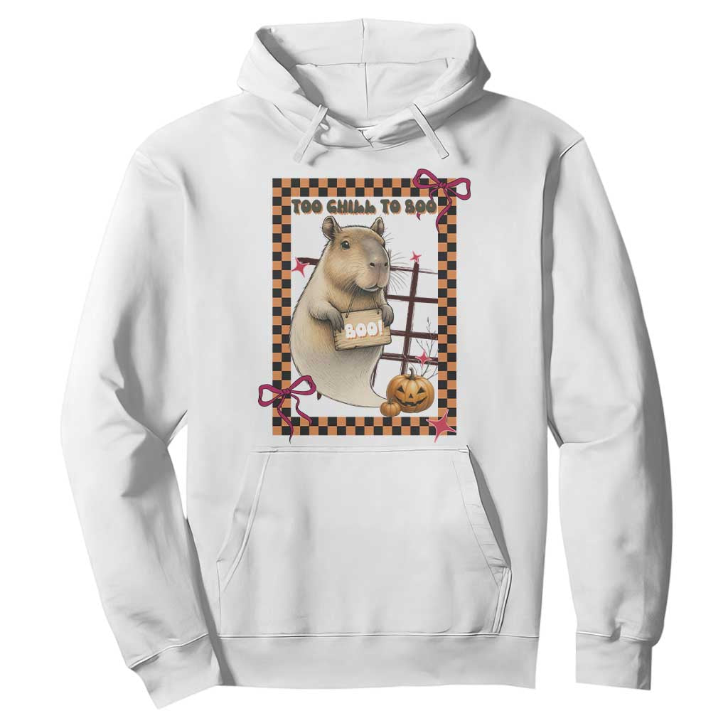 Halloween Capybara Hoodie Funny Too Chill To Boo TS12 White Print Your Wear
